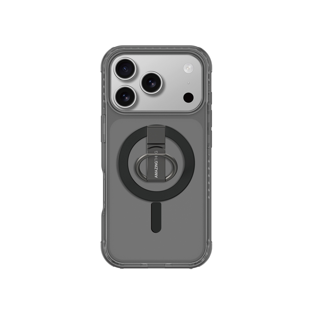„AmazingThing Titan Pro Grip Ring“ dėklas, skirtas iPhone 17 Pro Max Compatible with MagSafe – juodas