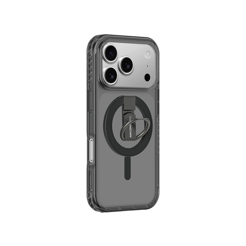 „AmazingThing Titan Pro Grip Ring“ dėklas, skirtas iPhone 17 Pro Max Compatible with MagSafe – juodas