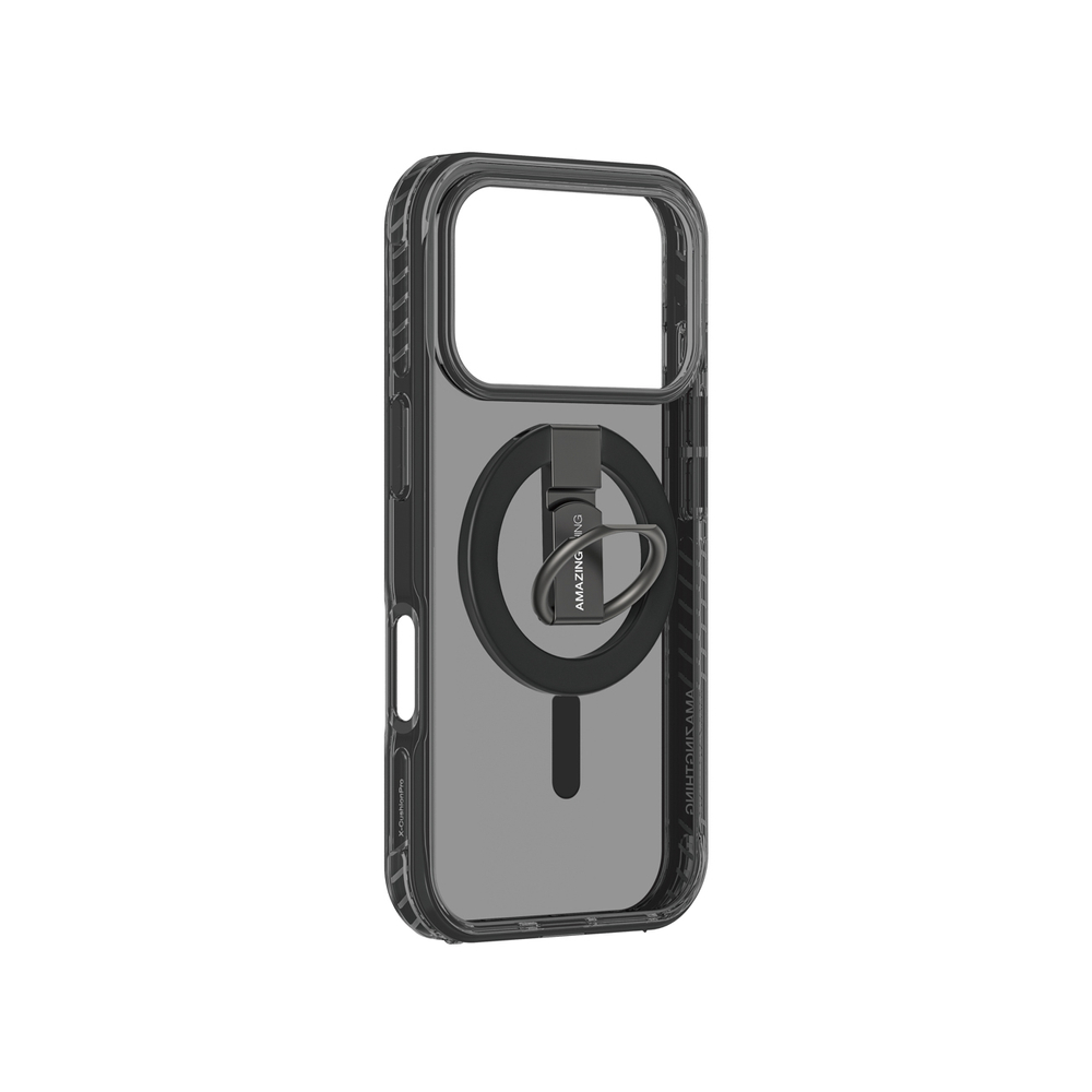 „AmazingThing Titan Pro Grip Ring“ dėklas, skirtas iPhone 17 Pro Max Compatible with MagSafe – juodas