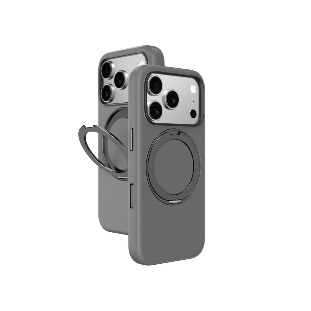 AmazingThing Cloudie iPhone 17 Pro dėklas su stovu – pilkas