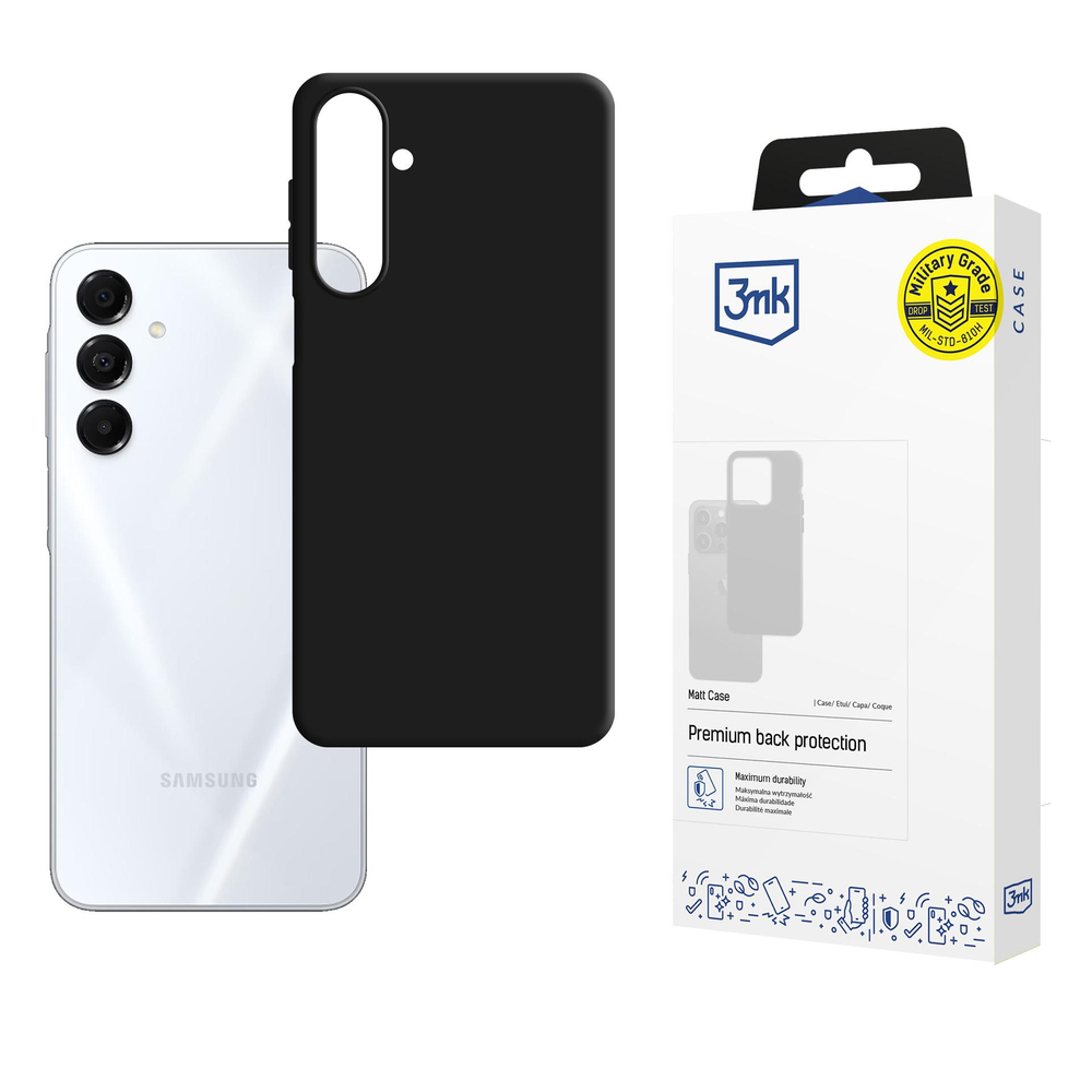 3mk matinis dėklas, skirtas Samsung Galaxy A17 5G – matinė juoda