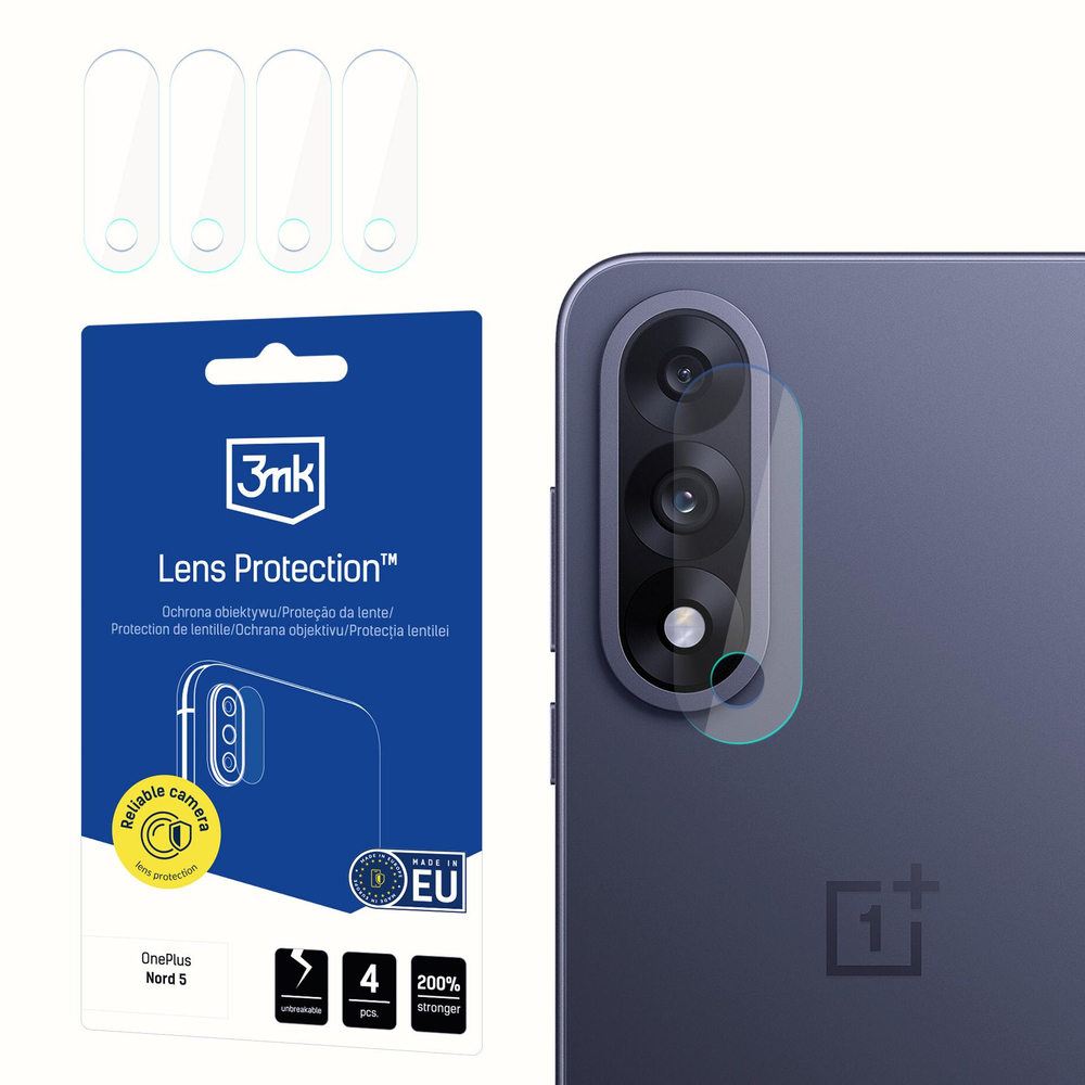 3mk objektyvo apsaugos hibridinis stiklas, skirtas fotoaparato objektyvui „OnePlus Nord 5“.