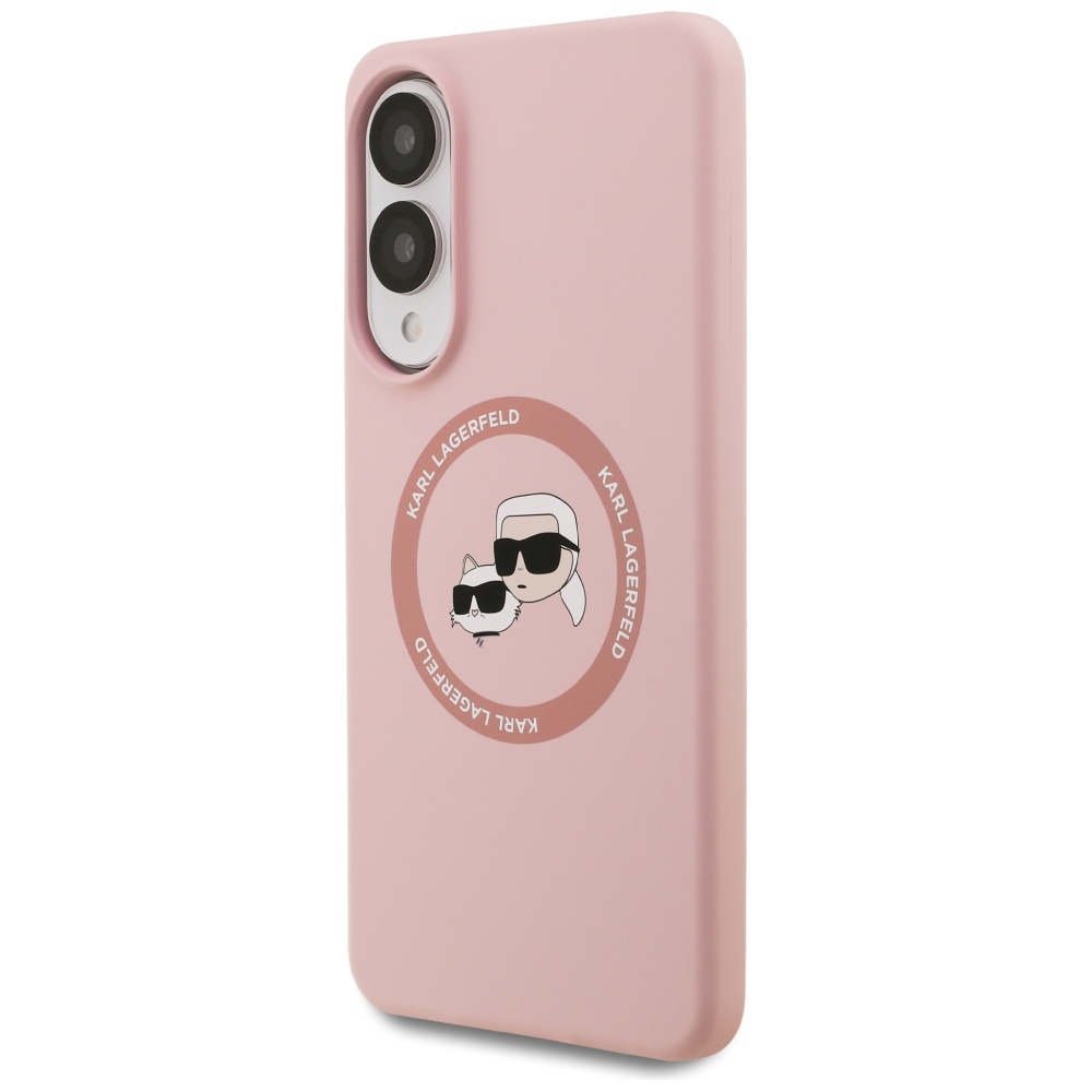 Karl Lagerfeld silikoninis MagSafe dėklas Samsung Galaxy S25 Edge – rožinis