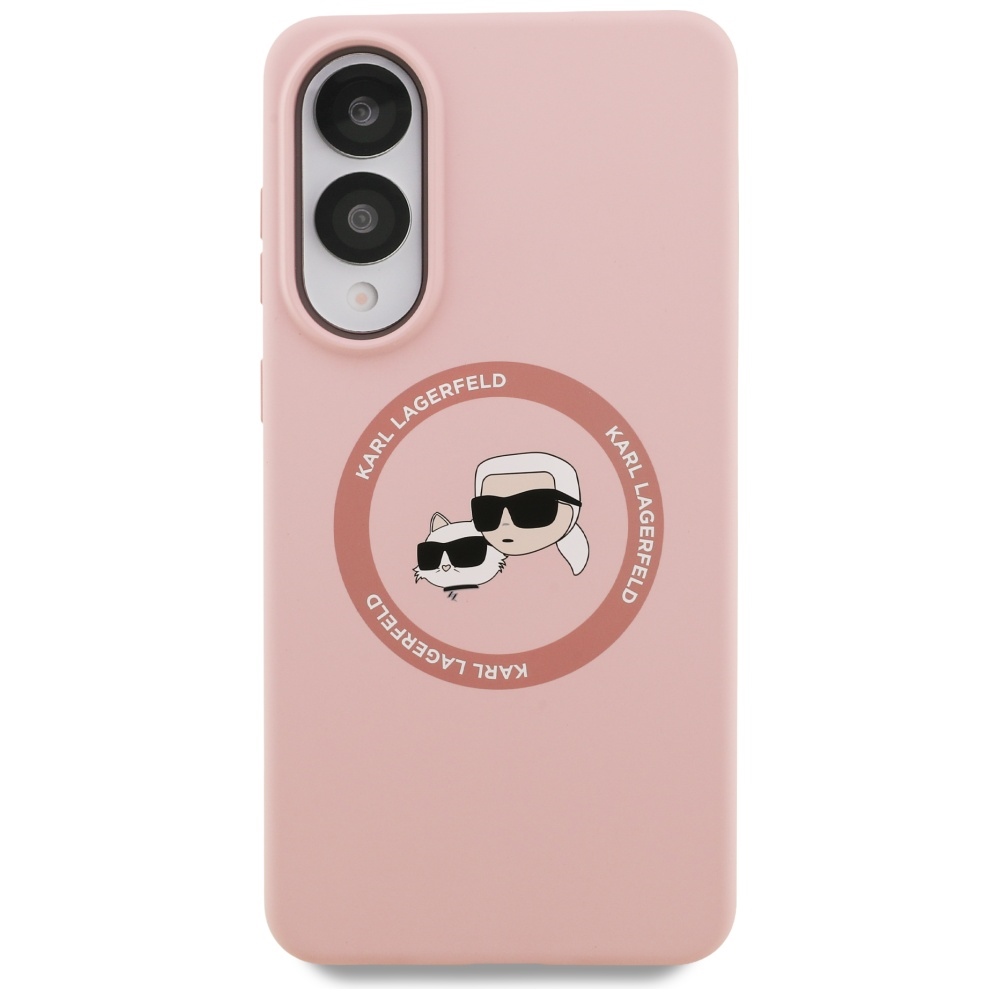 Karl Lagerfeld silikoninis MagSafe dėklas Samsung Galaxy S25 Edge – rožinis