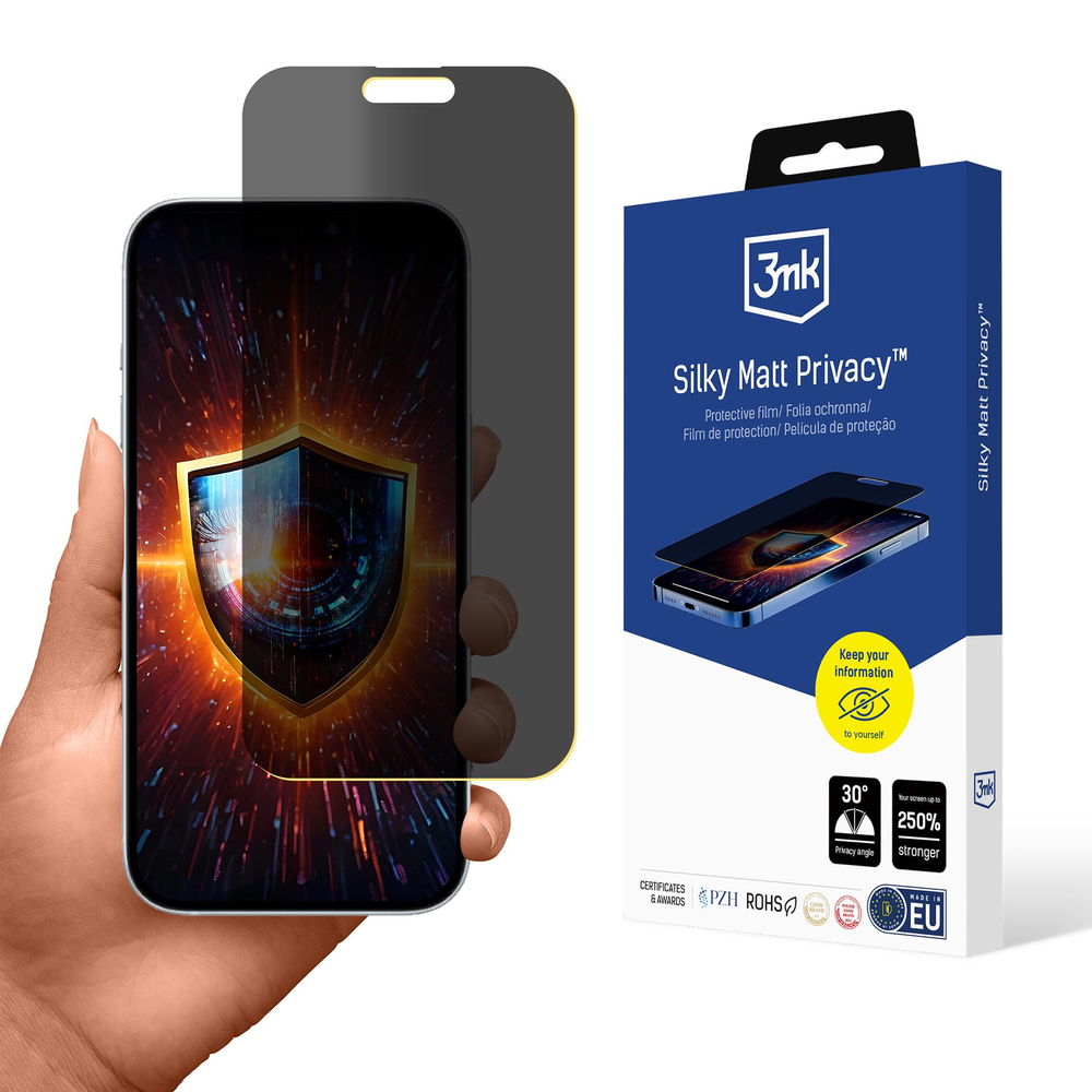 3mk Silky Matt Privacy ekrano apsauga, skirta Apple iPhone 17 Pro