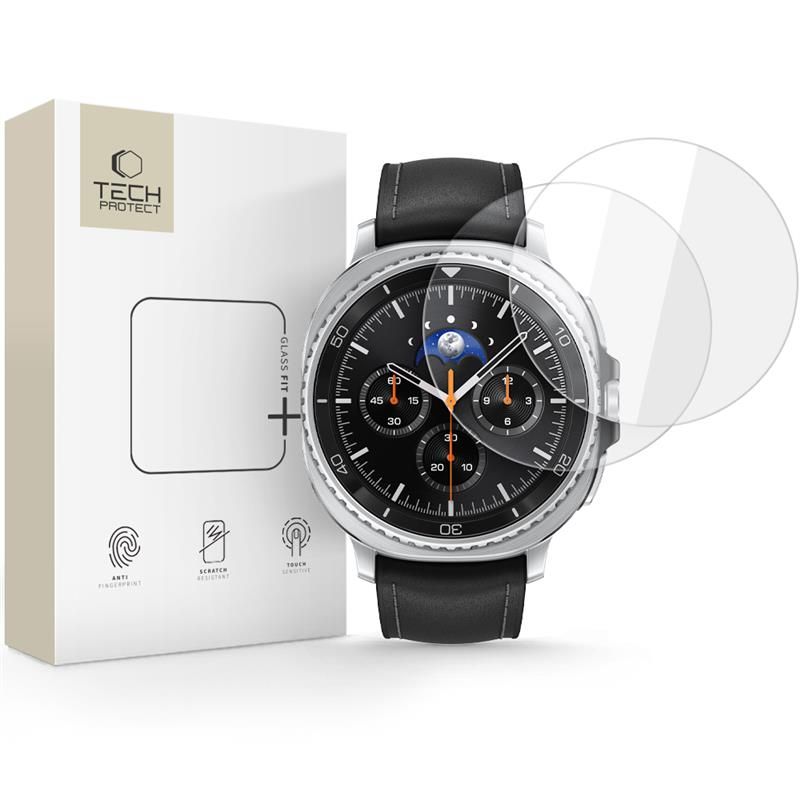 Apsauginis stiklas Tech-Protect Glass Fit+ Samsung Galaxy Watch 8 Classic (46 mm), 2 vnt., skaidrus