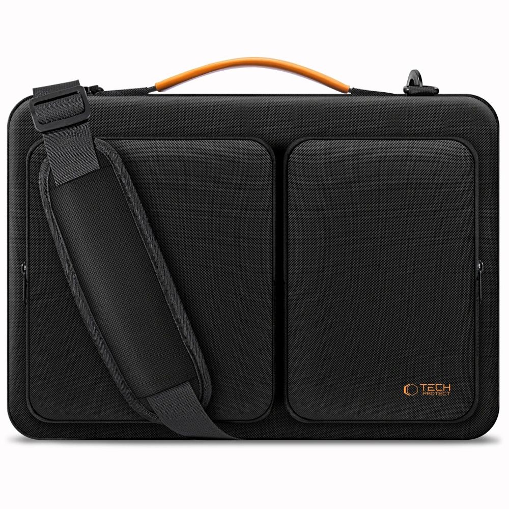 Krepšys Tech-Protect Defender Bag nešiojamajam kompiuteriui 13-14, juodas/oranžinis