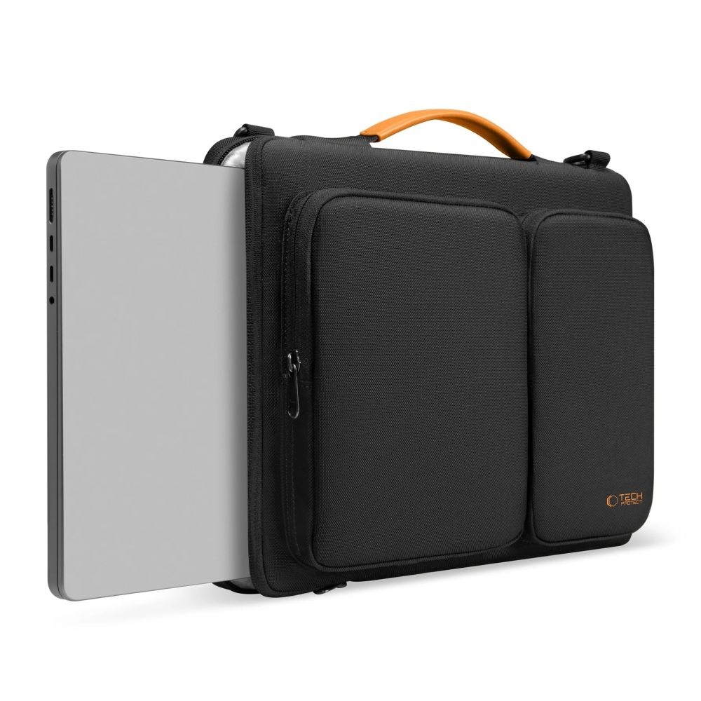 Krepšys Tech-Protect Defender Bag nešiojamajam kompiuteriui 13-14, juodas/oranžinis