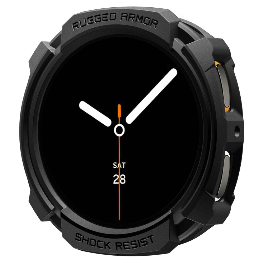 Dėklas Spigen Rugged Armor, Samsung Galaxy Watch 8 / 9 (44 mm), matinis juodas