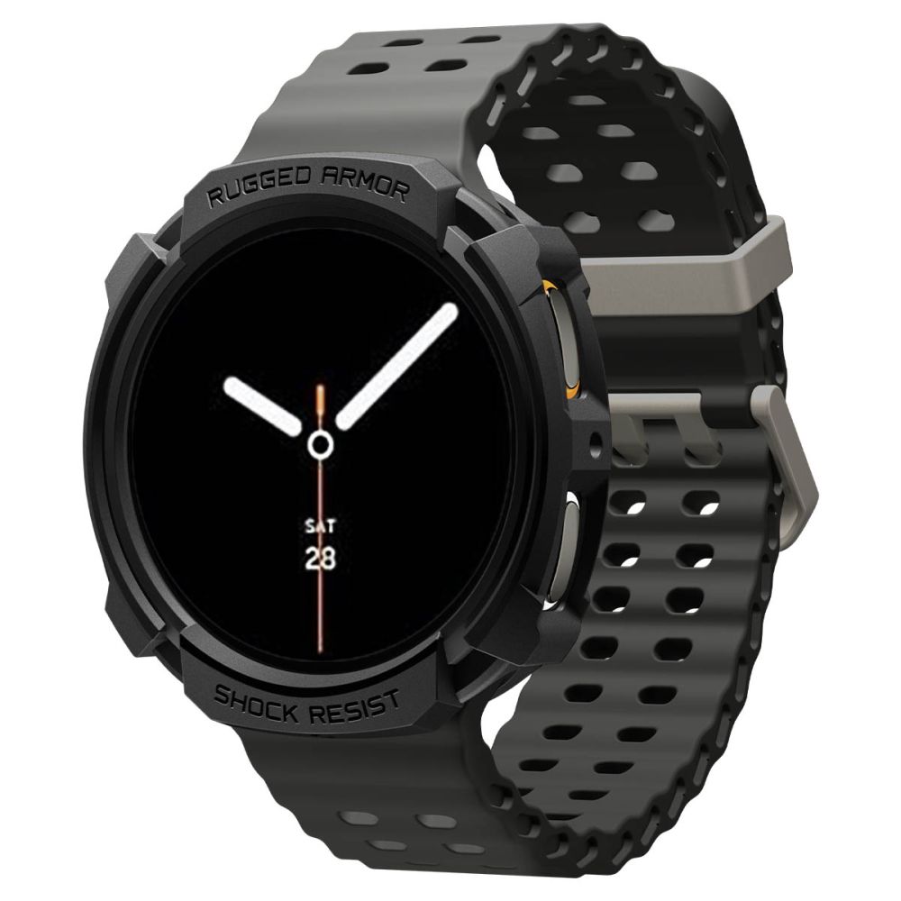 Dėklas Spigen Rugged Armor, Samsung Galaxy Watch 8 / 9 (44 mm), matinis juodas