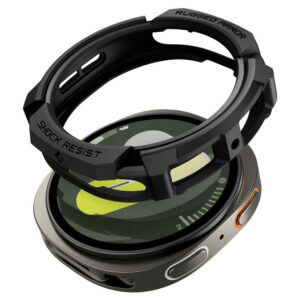 Dėklas Spigen Rugged Armor, Samsung Galaxy Watch 8 / 9 (40 mm), matinis juodas