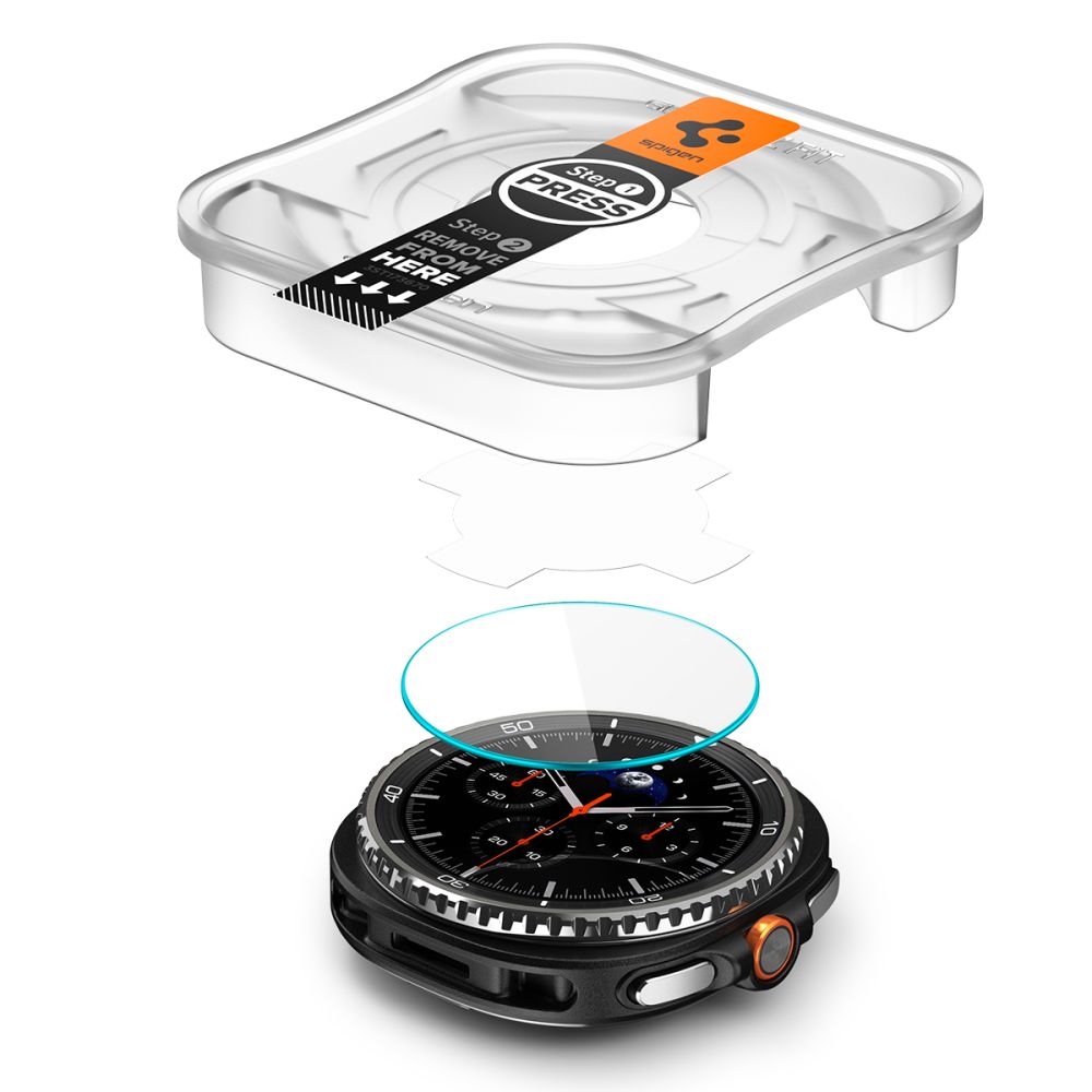 Apsauginis stiklas Spigen Glas.TR EZ-Fit, Galaxy Watch 8 Classic (46 mm), 2 vnt., skaidrus