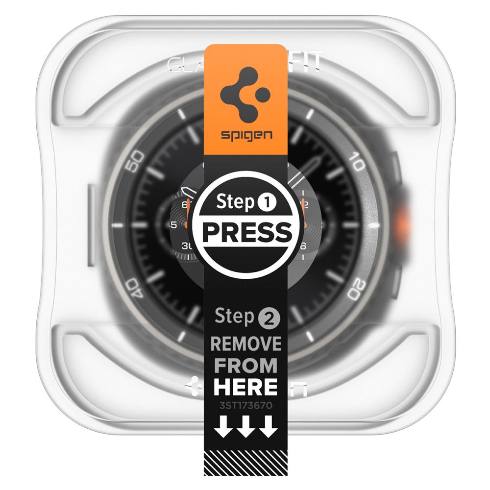 Apsauginis stiklas Spigen Glas.TR EZ-Fit, Galaxy Watch 8 Classic (46 mm), 2 vnt., skaidrus