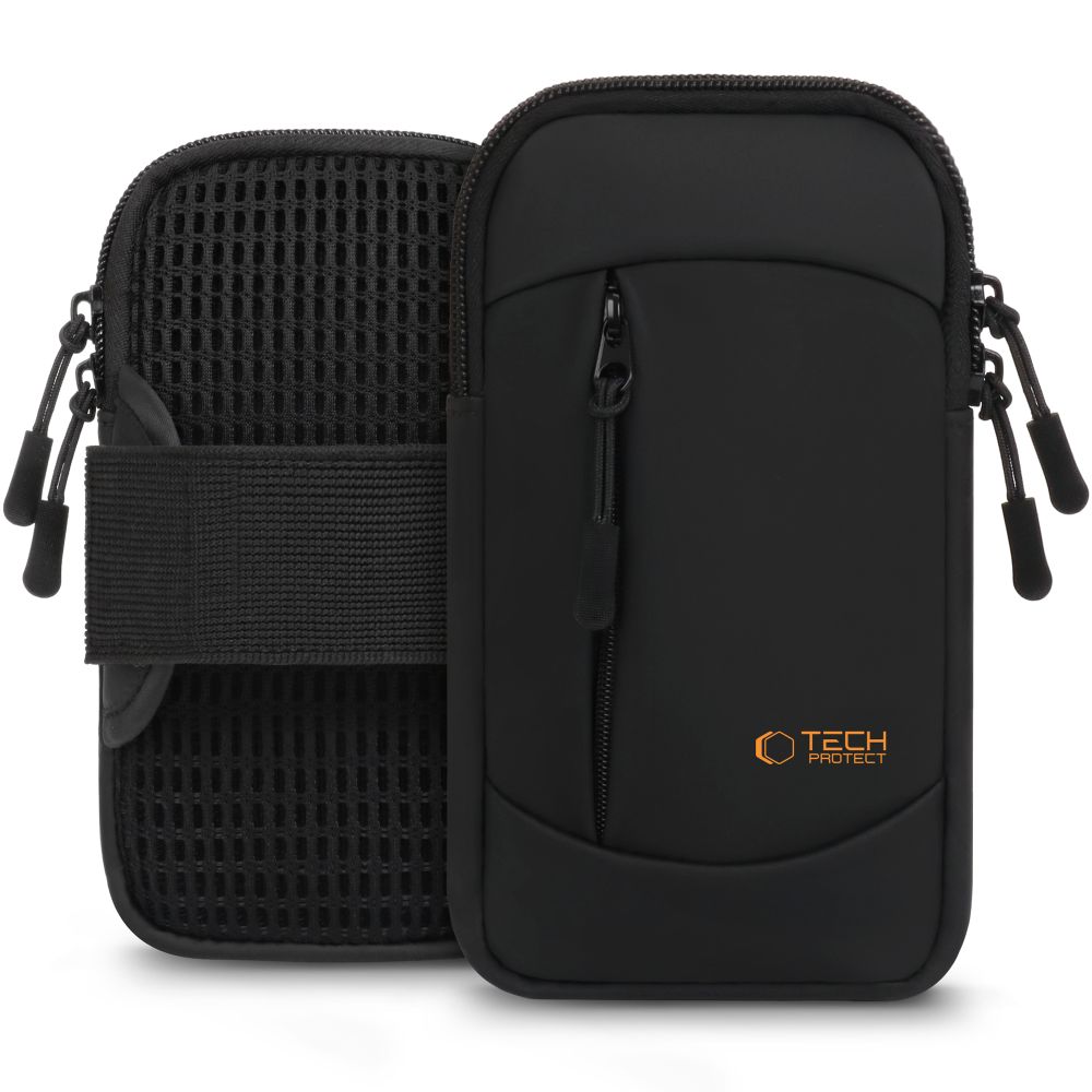 Sportinis rankos diržas Tech-Protect M6 Universal Sport Armband, juodas/oranžinis