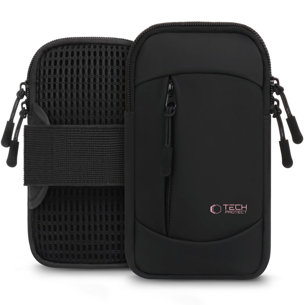 Sportinis rankos diržas Tech-Protect M6 Universal Sport Armband, juodas/rožinis