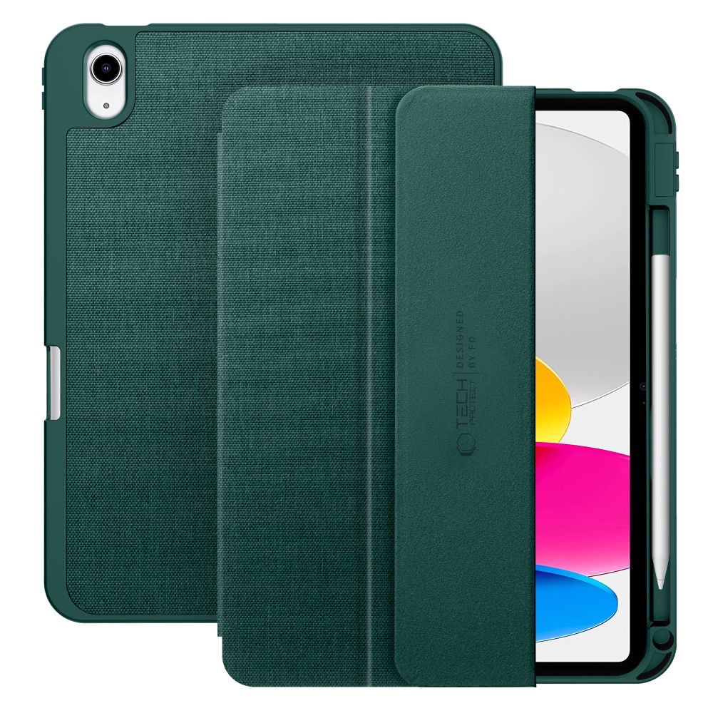Dėklas Tech-Protect SC Pen Canvas iPad 10.9 (2022) / 11 (2025), samanų žalias
