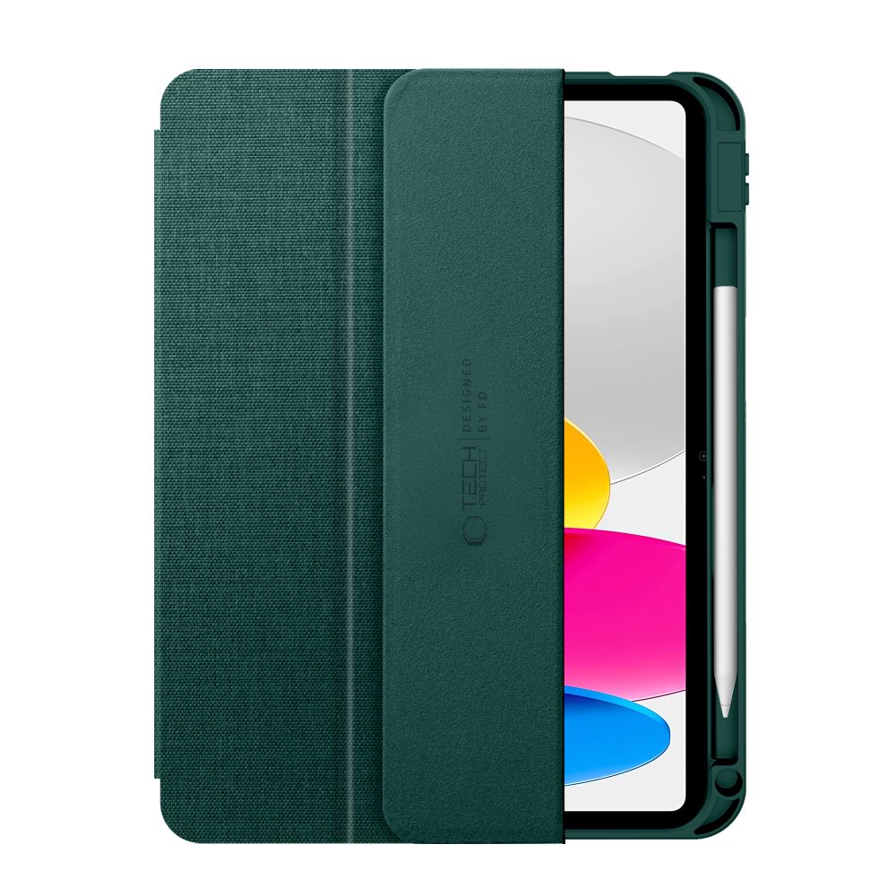 Dėklas Tech-Protect SC Pen Canvas iPad 10.9 (2022) / 11 (2025), samanų žalias
