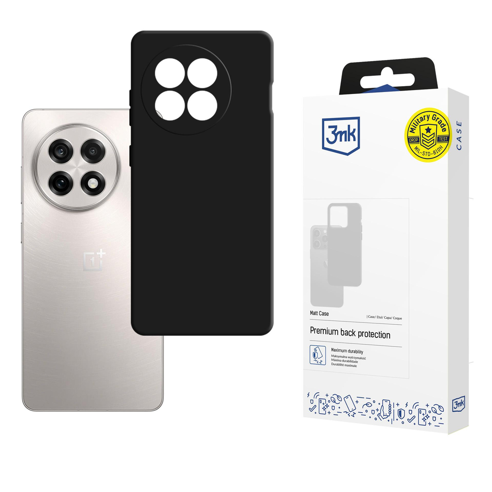 3mk matinis dėklas, skirtas OnePlus 13R/ACE 5 – matinis juodas