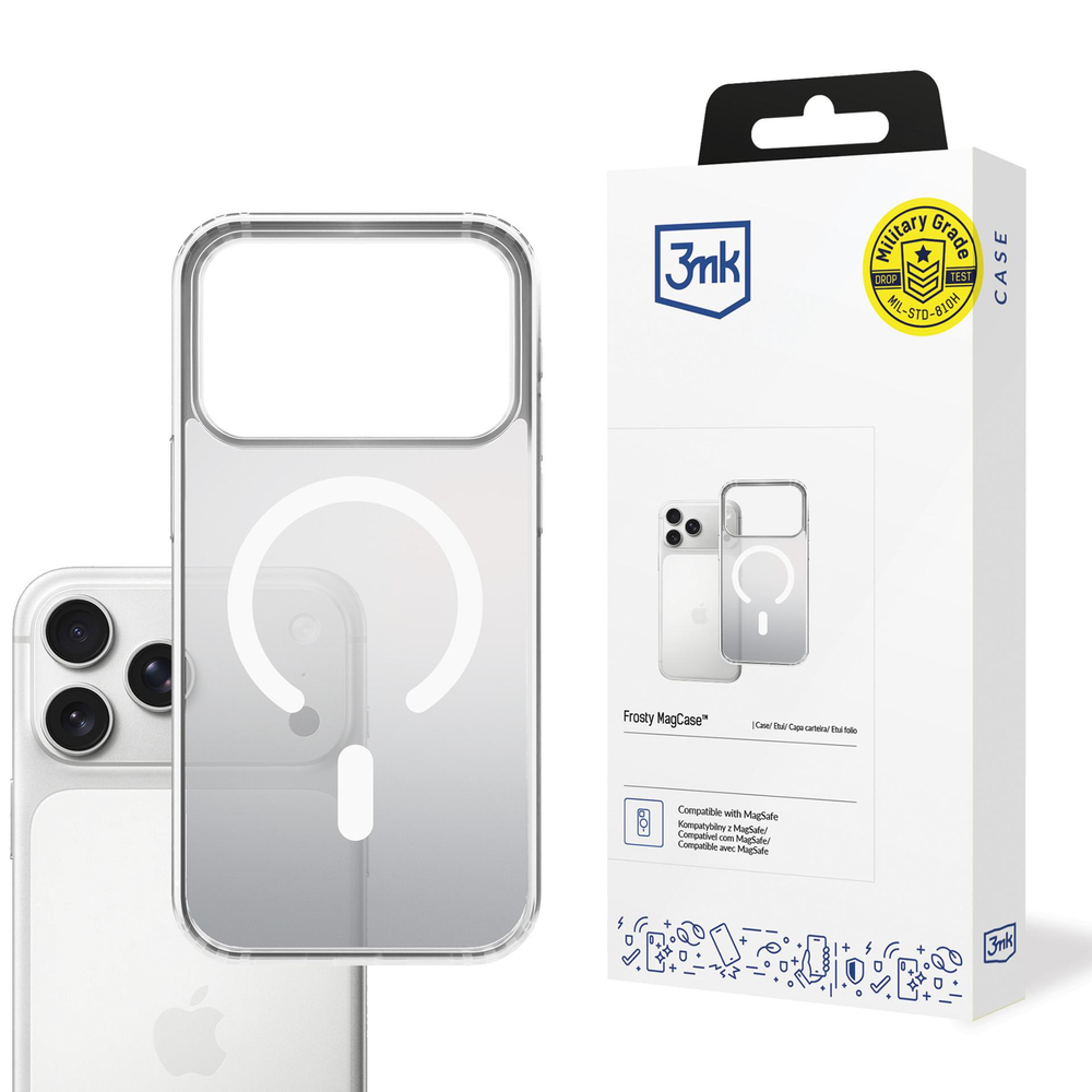 3mk Frosty MagCase, skirtas iPhone 17 Pro – baltas