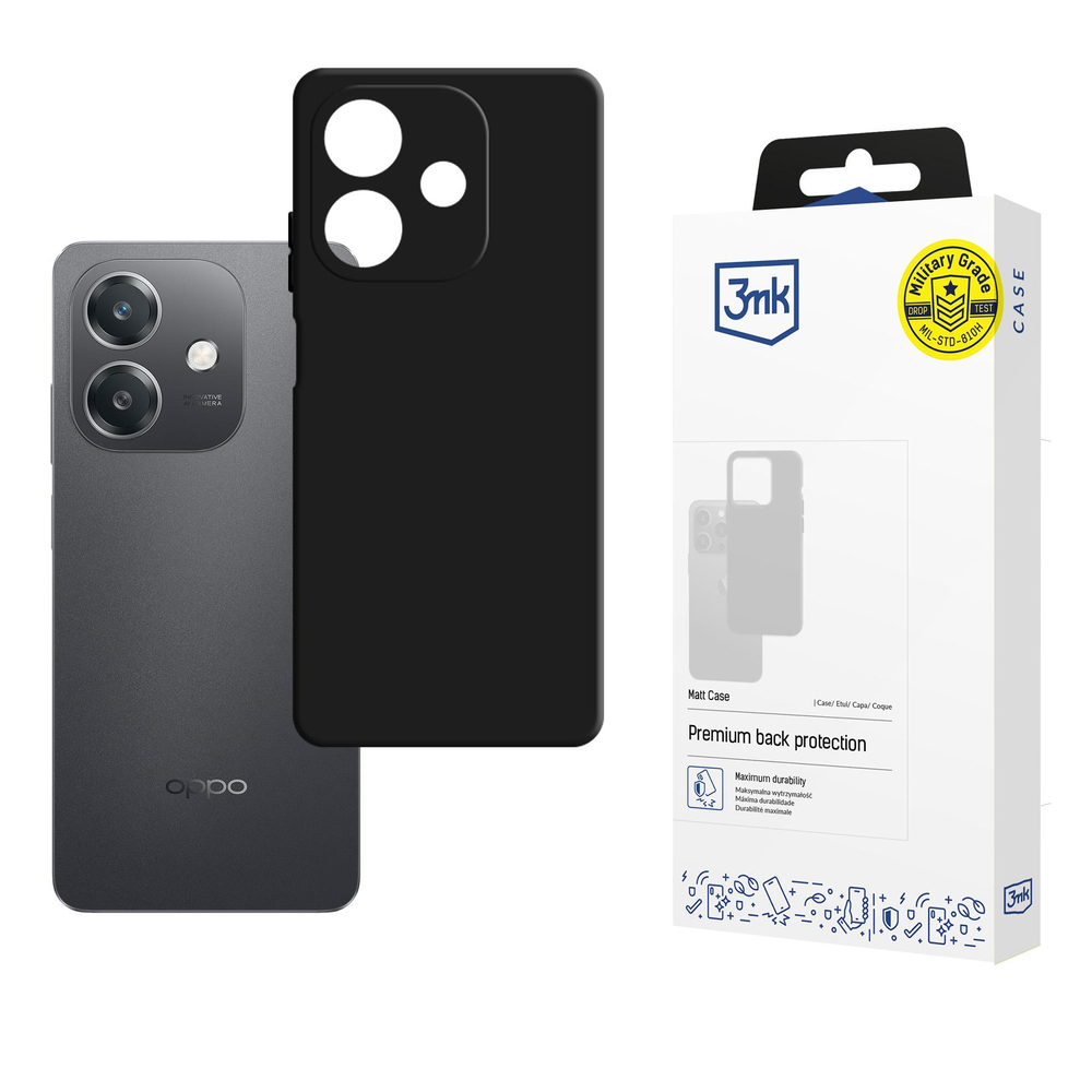 3mk matinis dėklas, skirtas Oppo A40 / A40M / A3 4G – matinė juoda