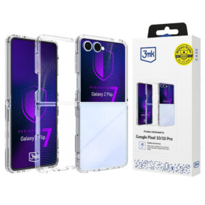 3mk šarvų dėklas, skirtas Samsung Galaxy Z Flip 7 – skaidrus