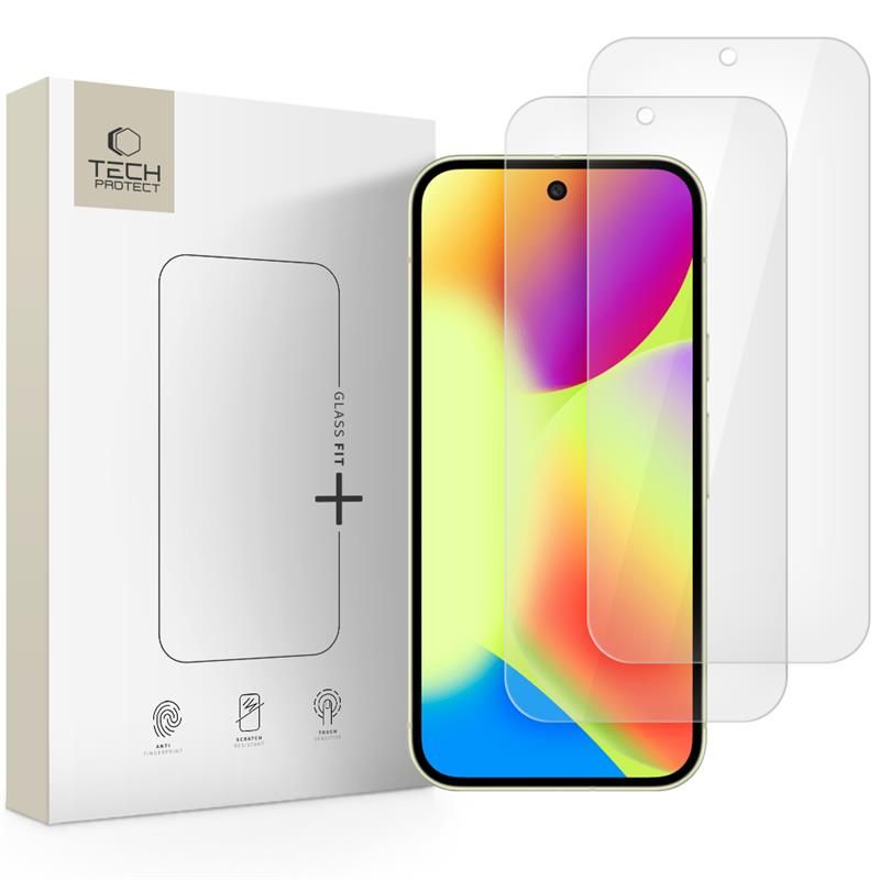 Apsauginis stiklas Tech-Protect Glass Fit+ Google Pixel 9 / 9 Pro / 10 / 10 Pro / 11 / 11 Pro, 2 vnt., skaidrus