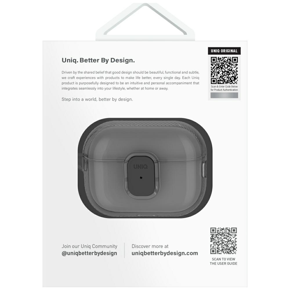 Uniq Glase Pro Lock dėklas AirPods Pro 2 – juodas