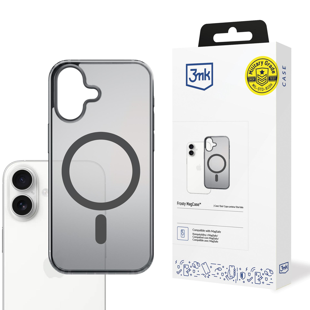 3mk Frosty MagCase, skirtas iPhone 17 – juodas