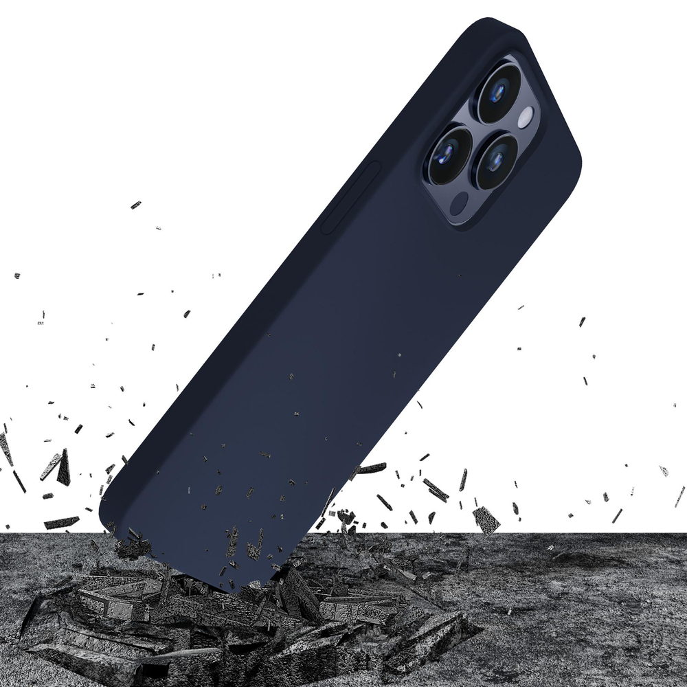 3mk Silicone Case, skirtas iPhone 16 Pro – tamsiai mėlynas
