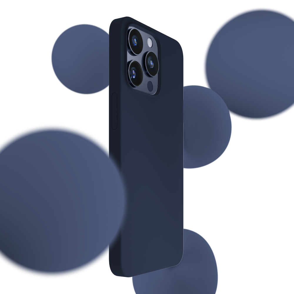 3mk silikoninis dėklas, skirtas iPhone 15 Pro Max – tamsiai mėlynas