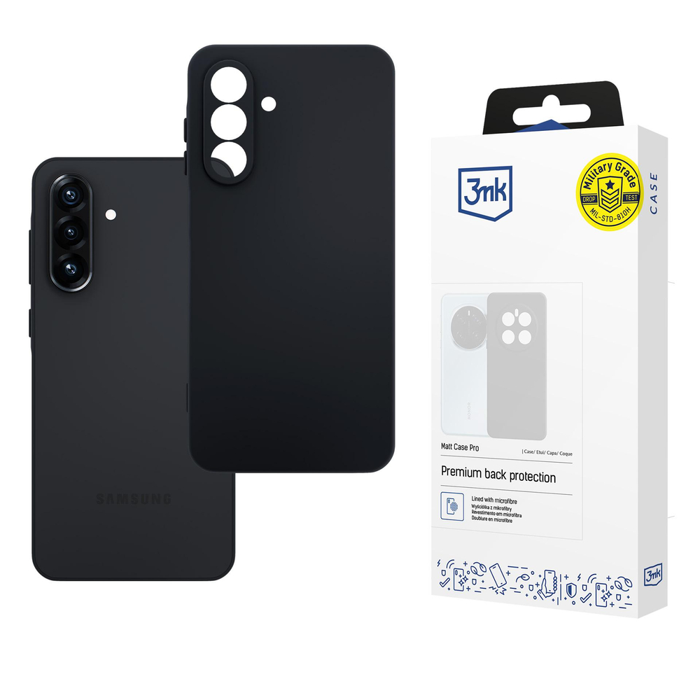 3mk Matt Case Pro, skirtas Samsung Galaxy A26 5G – matinė juoda
