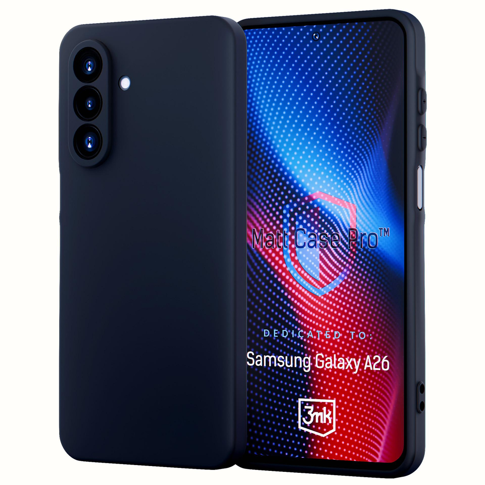 3mk Matt Case Pro, skirtas Samsung Galaxy A26 5G – matinė juoda