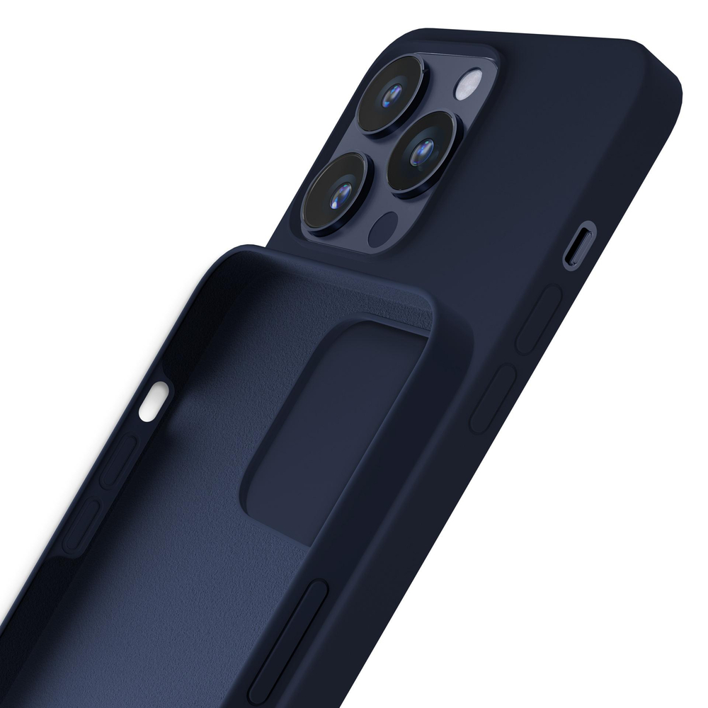 3mk Silicone Case skirtas iPhone 16 Pro Max – tamsiai mėlynas