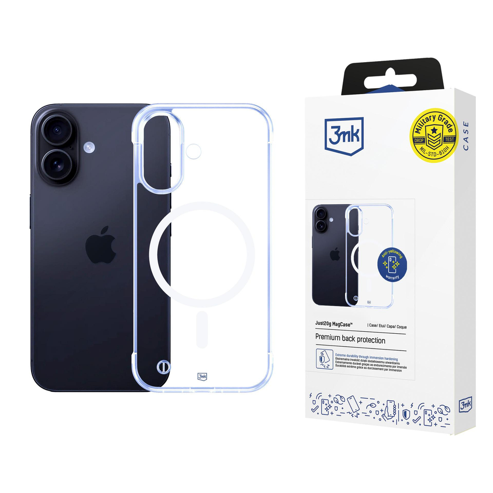 3mk Just20g MagCase iPhone 16 - skaidrus