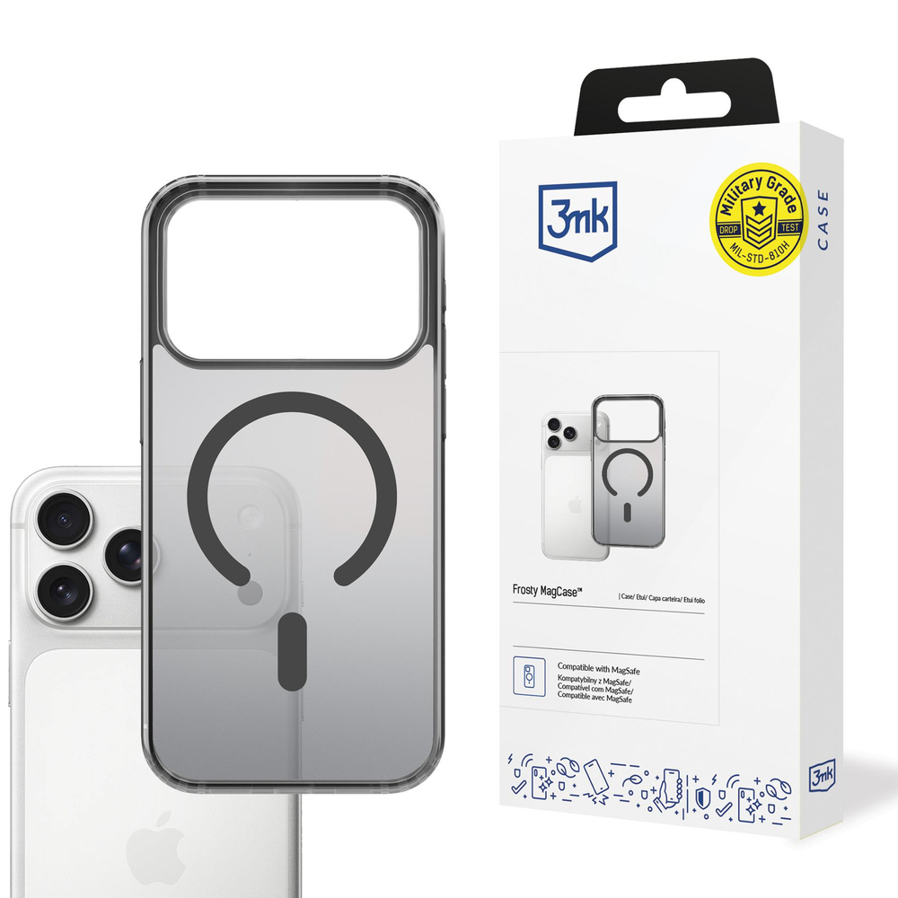 3mk Frosty MagCase, skirtas iPhone 17 Pro – juodas