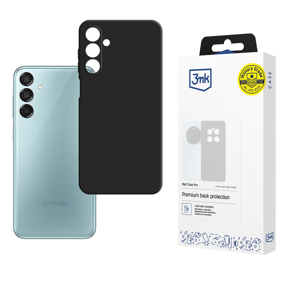 3mk Matt Case Pro, skirtas Samsung Galaxy M16 5G – Matinė juoda