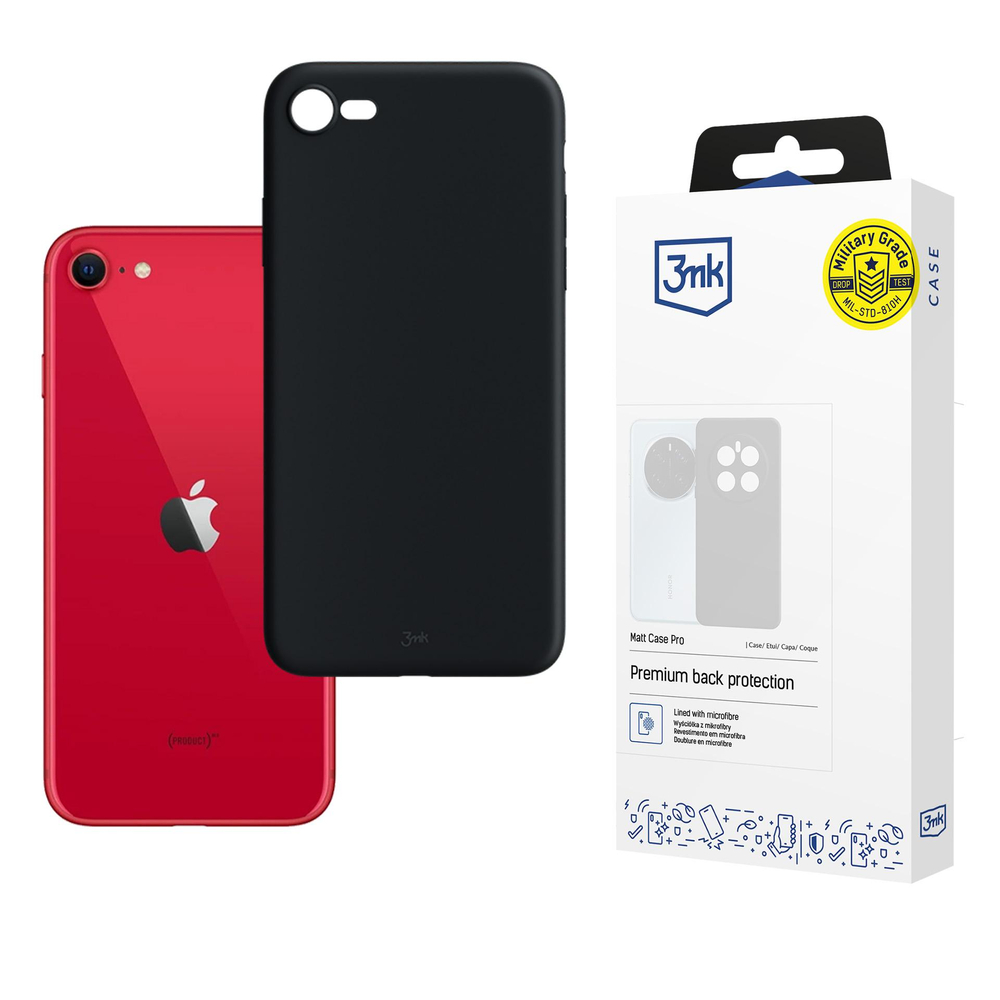 3mk Matt Case Pro for Apple iPhone SE 2022 - matte black