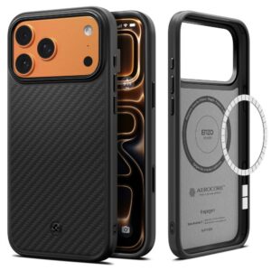 Dėklas Spigen Enzo Aramid "T" MagSafe iPhone 17 Pro Max, juodas