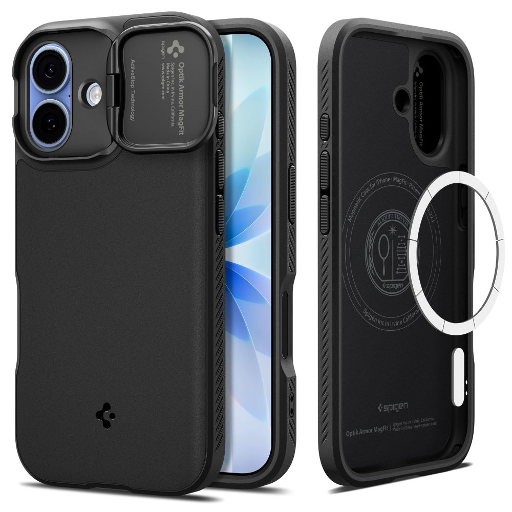 Dėklas Spigen Optik Armor Mag MagSafe iPhone 17, juodas