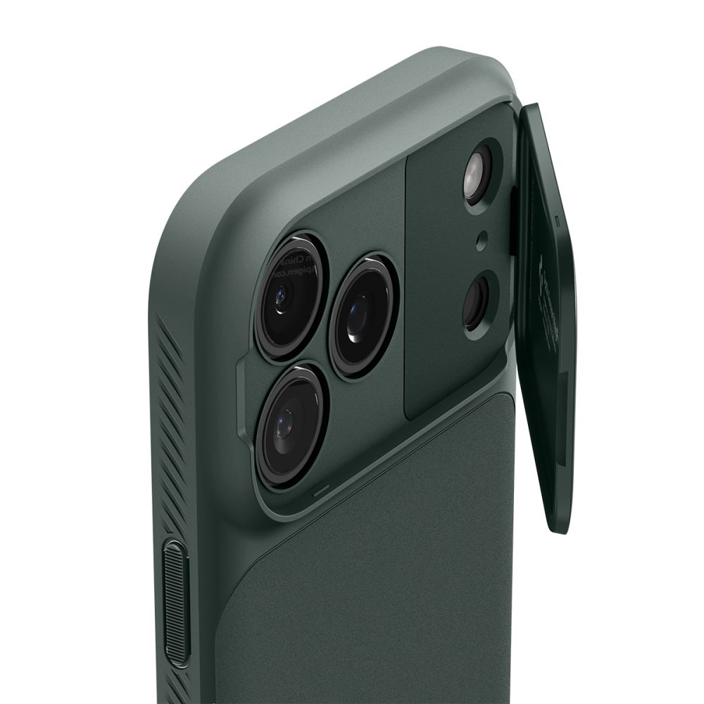 Dėklas Spigen Optik Armor Mag iPhone 17 Pro Max, tamsiai žalias