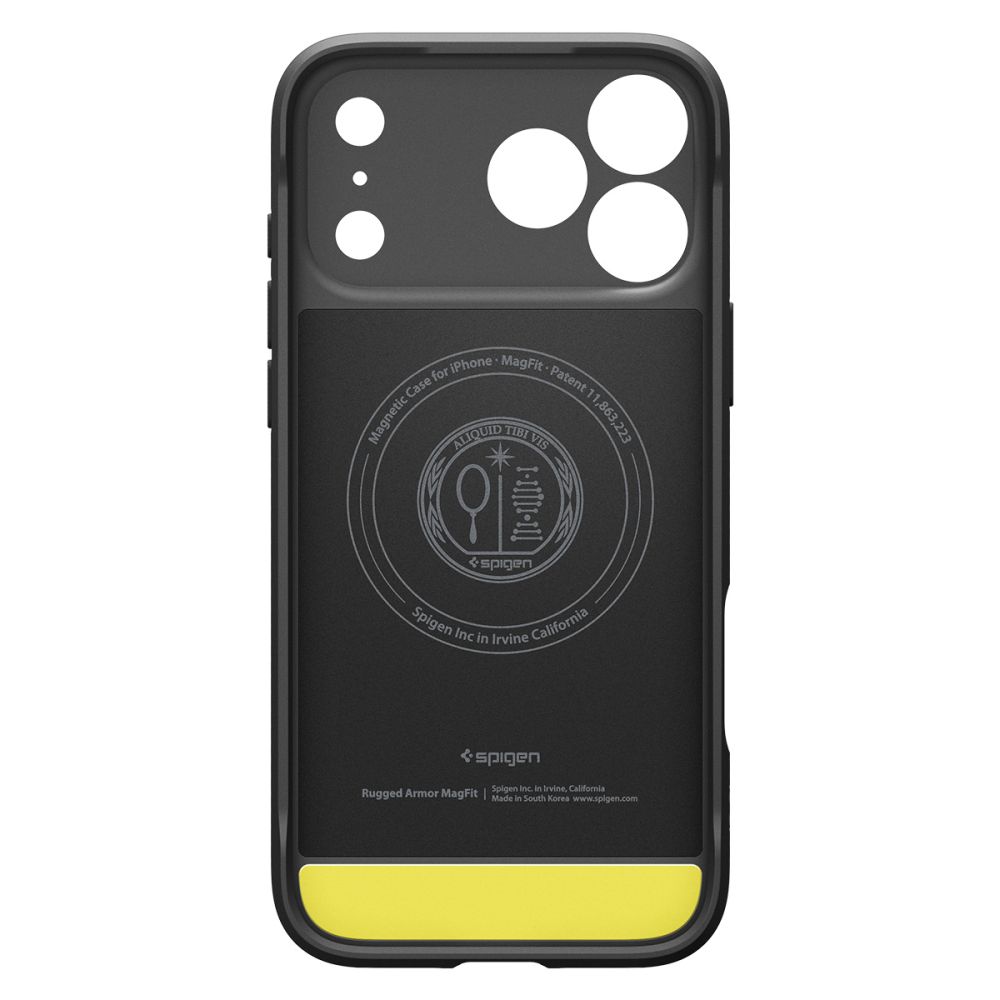 Dėklas Spigen Rugged Armor Mag MagSafe iPhone 17 Pro, matinis juodas