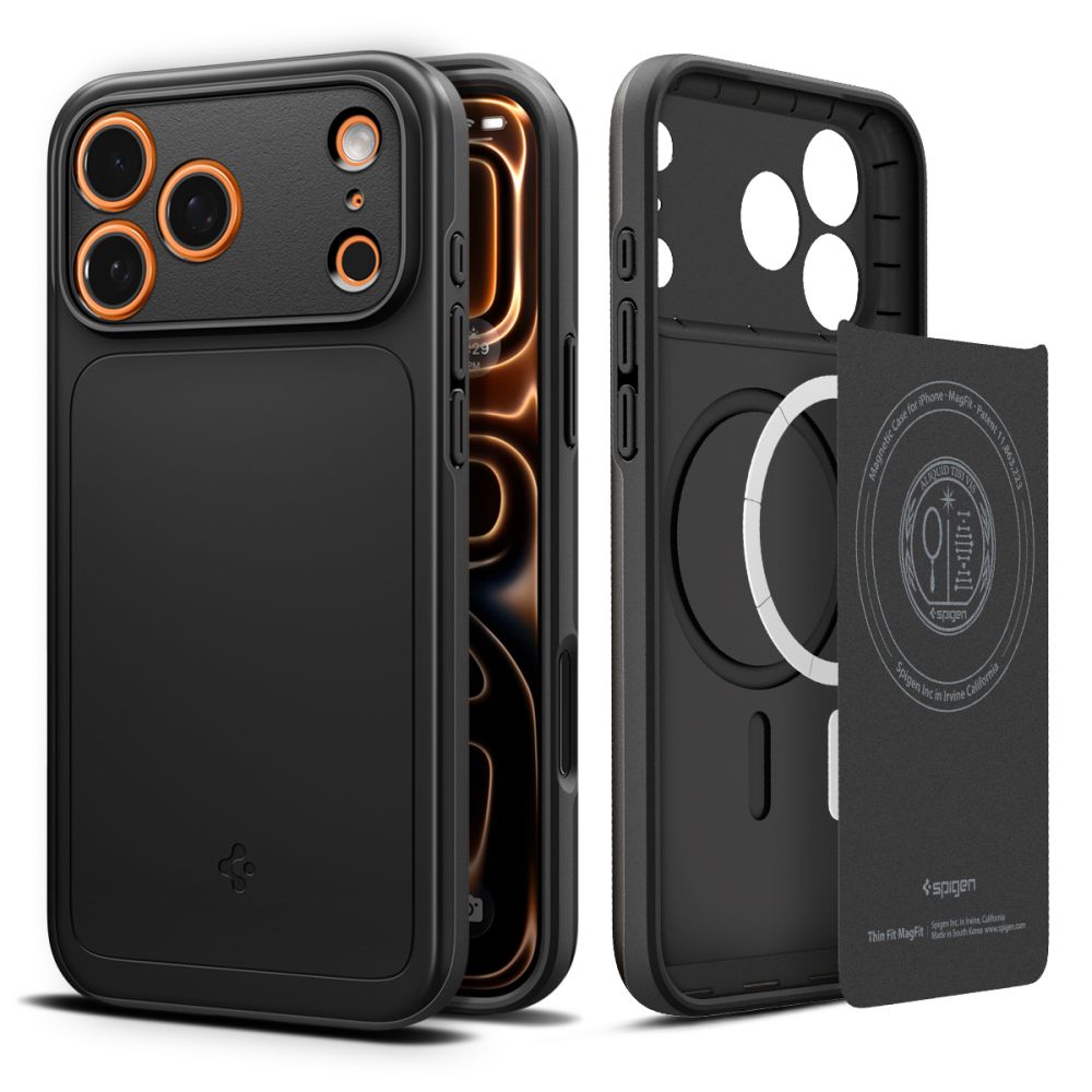Dėklas Spigen Thin Fit Mag MagSafe iPhone 17 Pro Max, juodas