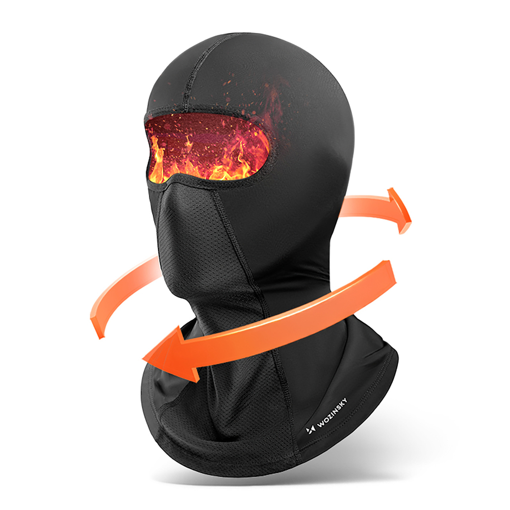Wozinsky WKM-03B veido kaukė motociklams, dviračiams - žieminė balaclava - juoda