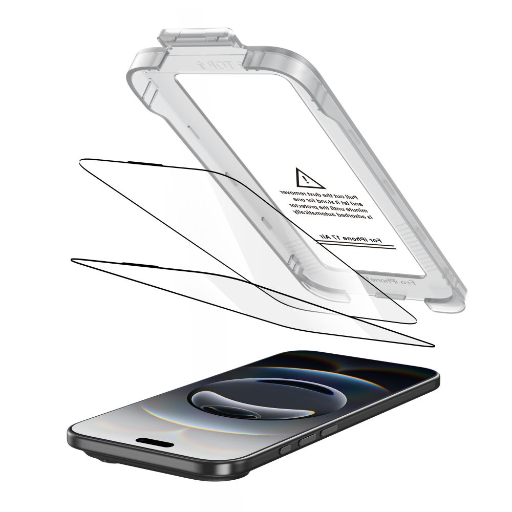 Apsauginis stiklas Tech-Protect Quick Set+ 2 vnt. iPhone Air, juodas