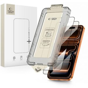 Apsauginis stiklas Tech-Protect Quick Set+ iPhone 17 Pro Max, 2 vnt., juodas