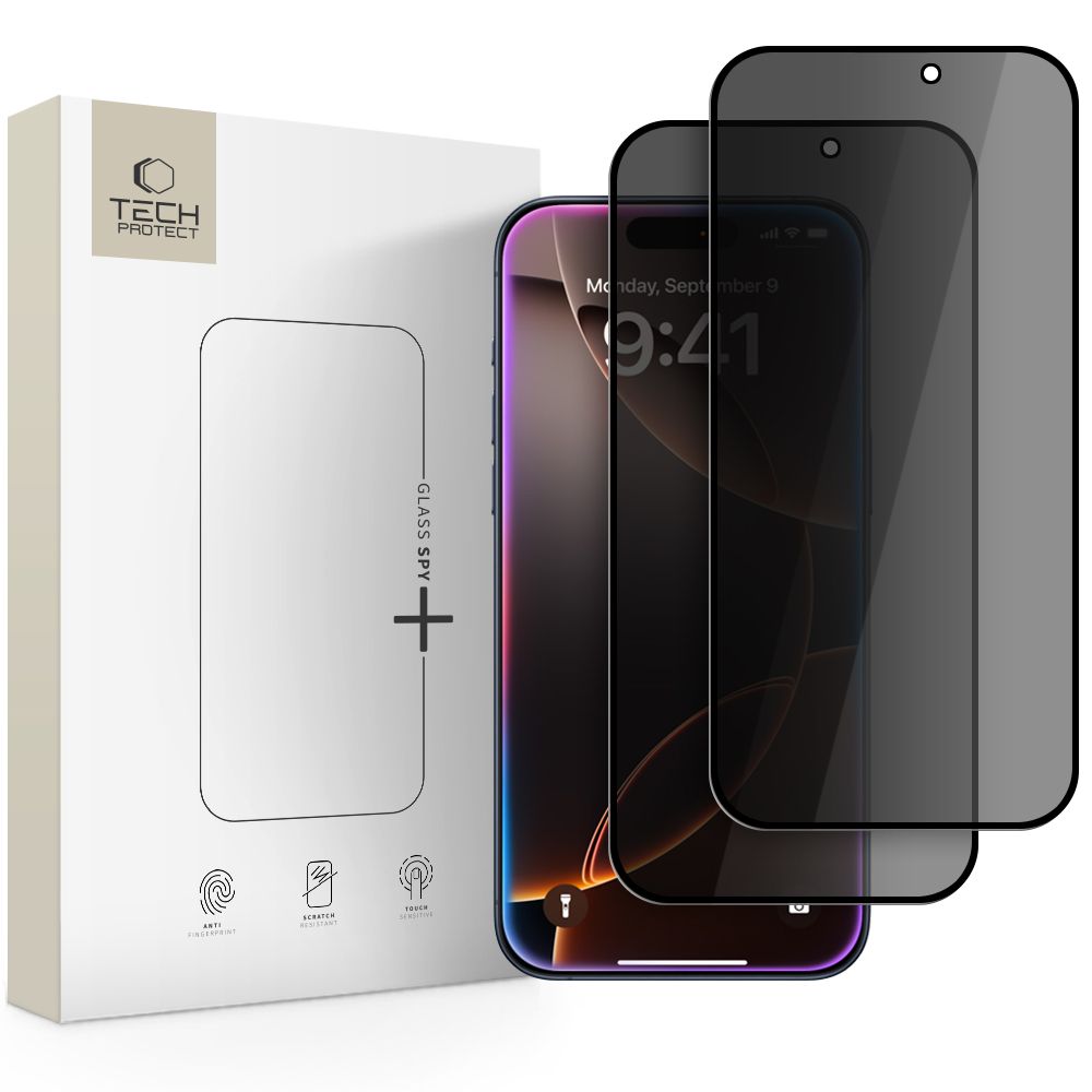 Apsauginis stiklas Tech-Protect Glass Spy+ Privacy, iPhone 16 Pro Max / 17 Pro Max, 2 vnt.