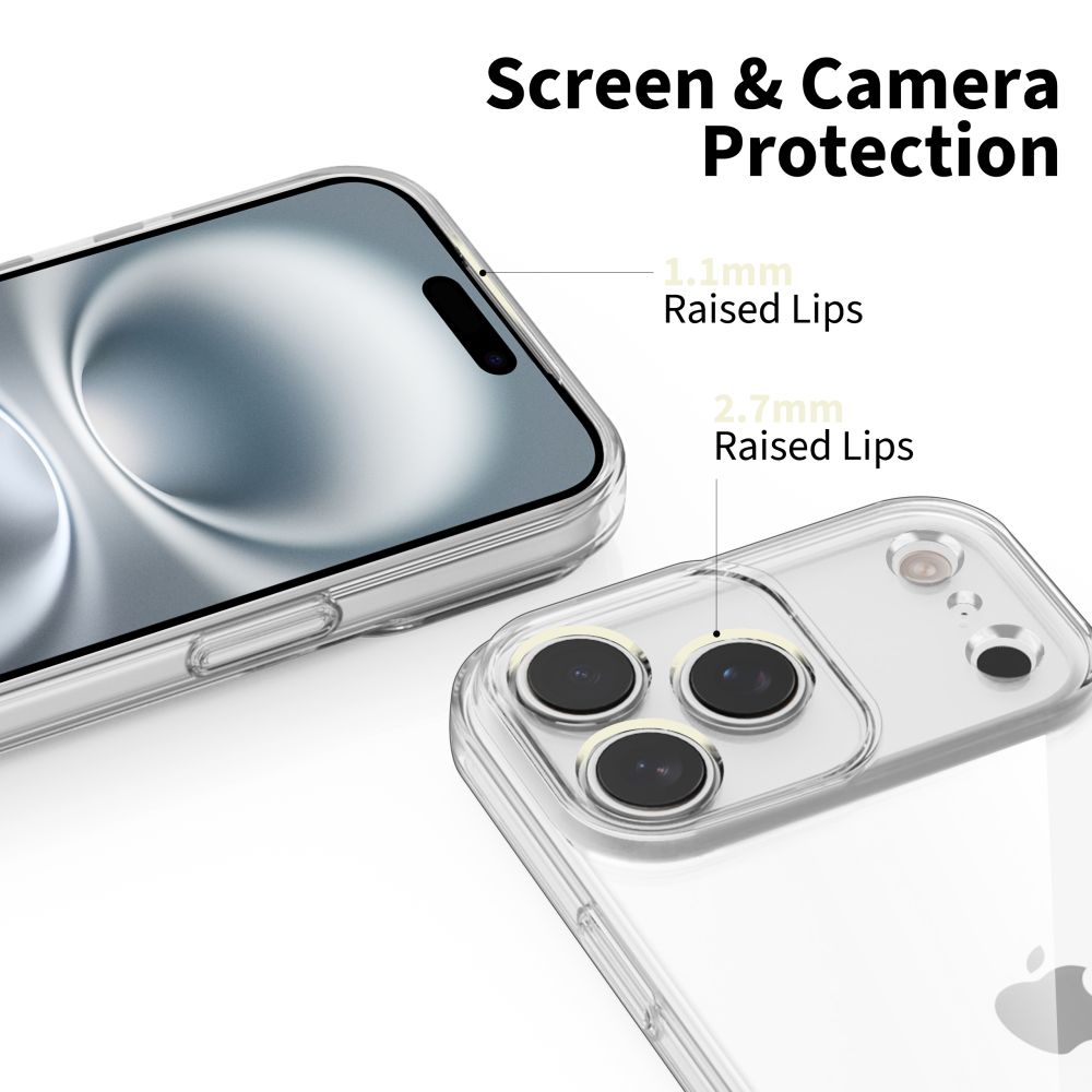 Dėklas Tech-Protect FlexAir iPhone 17 Pro, skaidrus