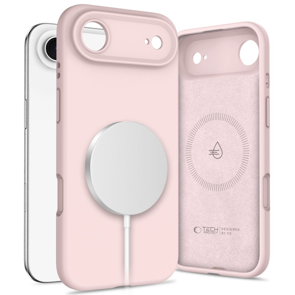 Dėklas Tech-Protect Silicone Magsafe iPhone Air, rožinis perlamutrinis