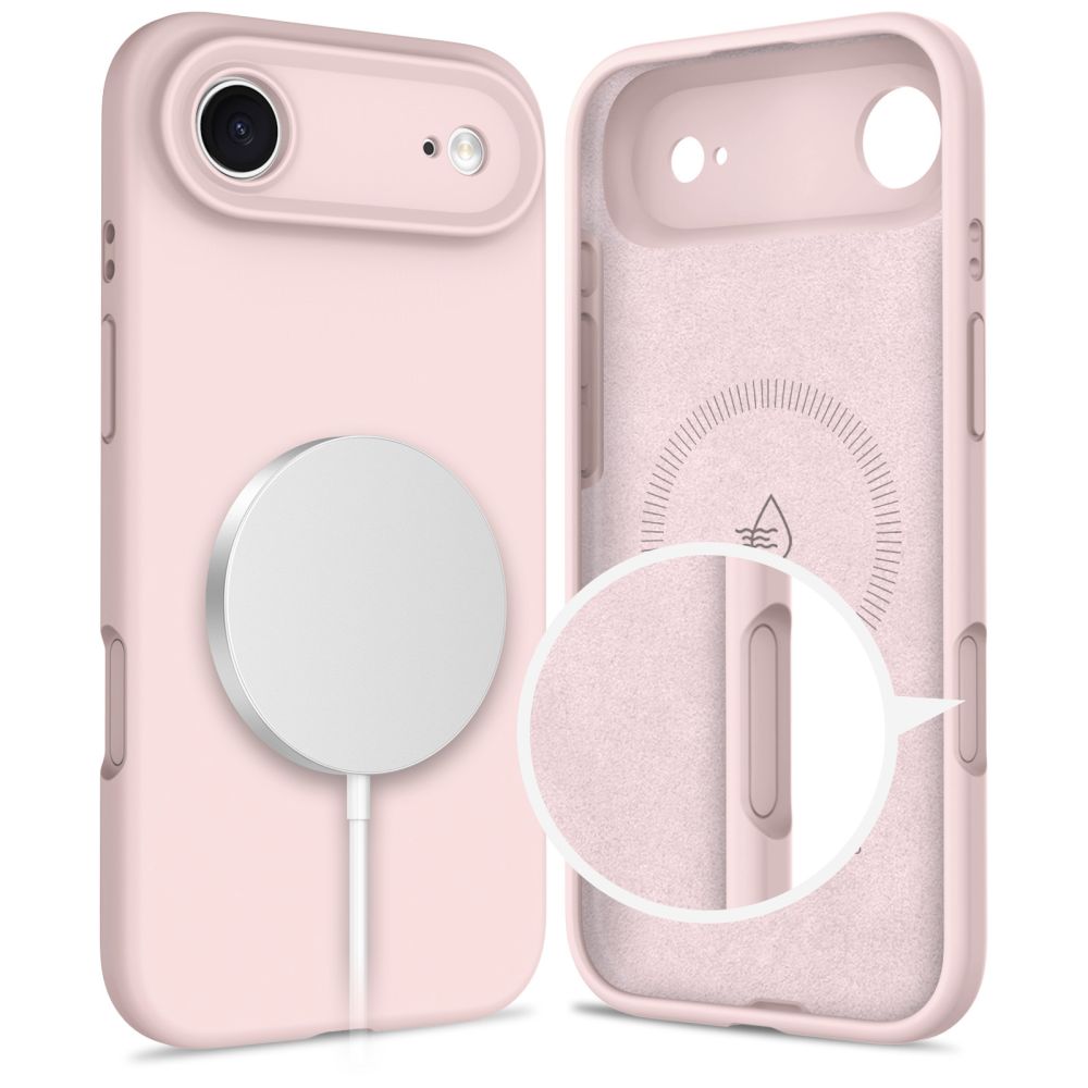 Dėklas Tech-Protect Silicone Magsafe iPhone Air, rožinis perlamutrinis