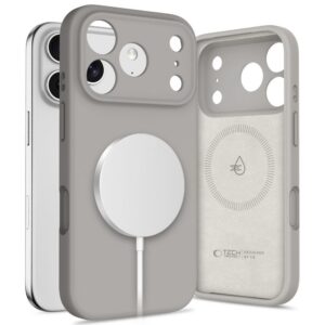 Tech-Protect silikoninis MagSafe dėklas iPhone 17 Pro – pilkas